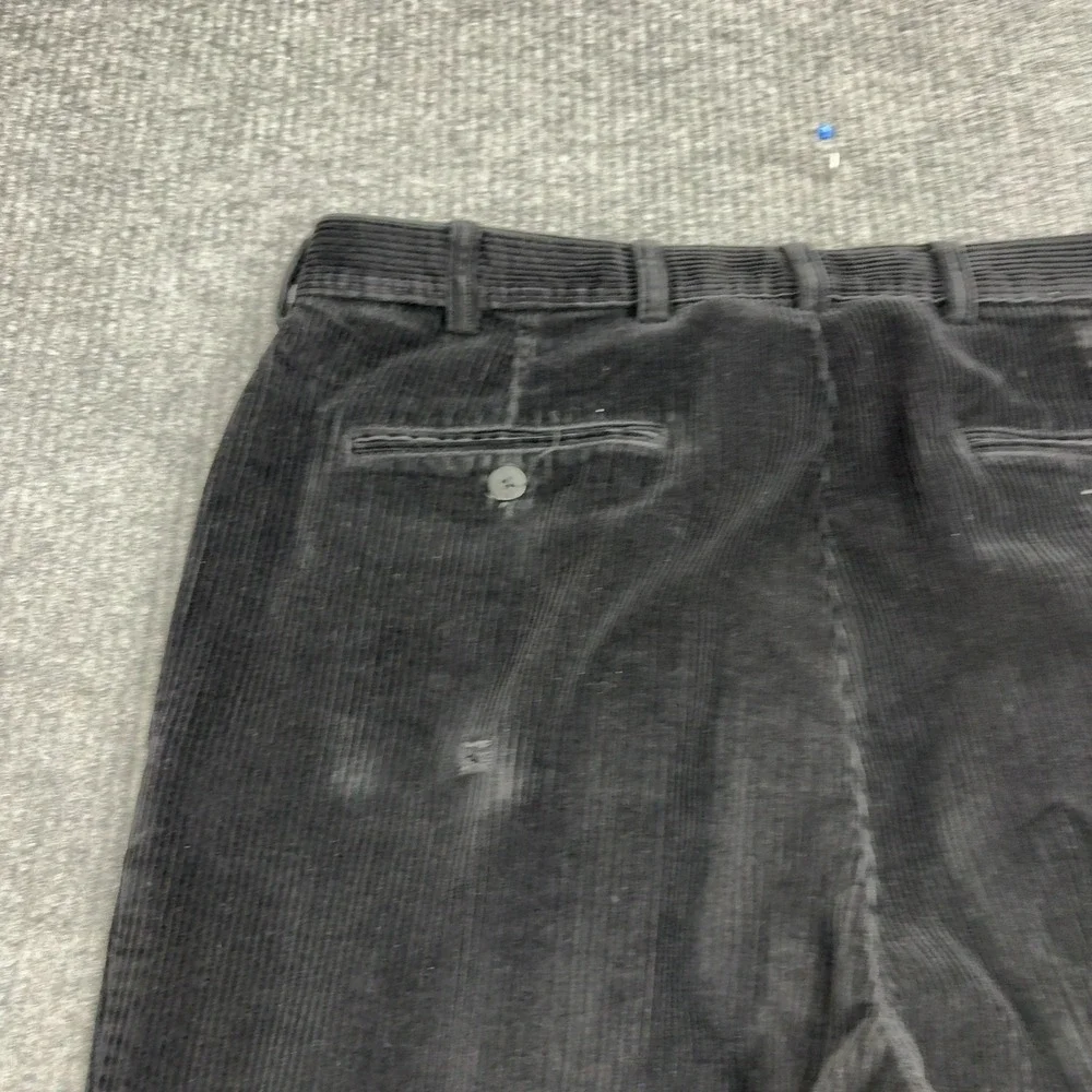 Jos A Bank Pants Mens‎ 38x32 Black Cotton Corduroy Pleated Cuffed Classic